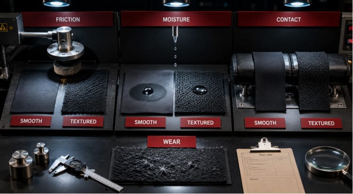 When Texture Meets Sweat, Friction, and Equipment