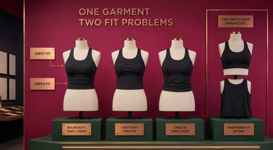 One Garment Has to Fit the Chest and Torso at the Same Time